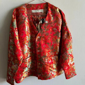 Advisory Board Crystals ABC Women Floral Terno Set Evening Suit Red Size Large